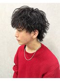 波巻きスパイラルシャドウパーマ