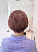くすみピンクカラーハイライトショートヘア◎10代20代30代40代