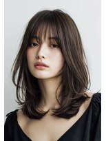 ケシキ 表参道 原宿(kesiki.)&nbsp;ミディアムレイヤー顔周りレイヤーハッシュカット韓国へア