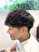 ツイストパーマ ソフトツイスト メンズパーマ ツーブロック 堀江