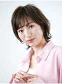 切りっぱなしショート・ボブ/絶壁解消/前髪なし/40代/30代/丸顔