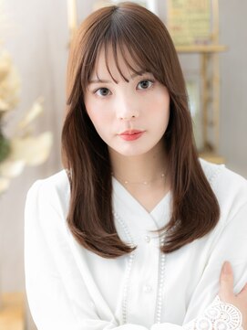 カバーヘア ブリス 北浦和(COVER HAIR bliss) ダークアッシュブラウン小顔レイヤーカットセミディc8北浦和20代
