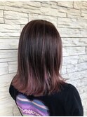 バレイヤージュ×ピンク