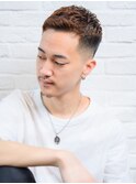 JohnnyMENフェードクロップバーバーカットショート