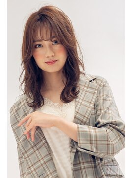 美容室 メザミー MESAMIES 20代30代40代ニュアンスパーマ×ブラウン大人可愛いロング