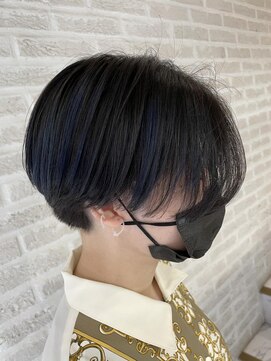 ウェーブス 大宮東口店(wave's) waves追留　ハンサムショート×ネイビーハイライト