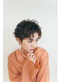 カーリークールショート／カーキグレージュ/カーリーヘア