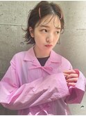 シースルーバング/ショートボプ/パーマ/ヘアアレンジ