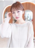 20代30代/ショートボブ/チョコレートカラー/前髪/プリカール