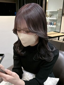 ベレーザ 渋谷(BELEZA) 4140シースルーバングアッシュブラック髪質改善レイヤーロング