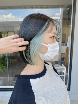 ナンバー(number+) 20代30代大人可愛いフレーミングカラー耳掛けロブヘア