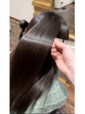 黒髪暗髪ツヤ髪ストレート髪質改善トリートメントロングヘア
