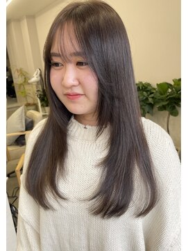 サンド 鹿児島中央(sand) @ayumi_sand ロングレイヤー　レイヤーカット　グレージュ