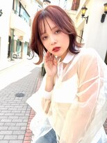 メーヴェ(Mowen) mowen×外ハネミディアム×小顔カット×ピンクベージュ
