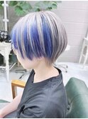 グレーベージュ/ブルーグレージュ/ハイトーンカラー マッシュ