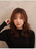 ★小顔カット薄めバングシアーカラーウェーブパーマ美髪前髪