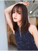 ANGELICA レイヤーカット オレンジブラウン シースルーバング