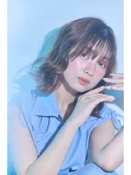 フラウ チャームマーチ(hulau Charm/MARCH) ミディアムパーマ/コテ巻風パーマ/くせ毛風パーマ/大人ボブ