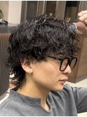 波巻きスパイラルパーマメンズマッシュパーマシャドウパーマ韓国