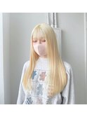抜きっぱなしブロンド　ホワイトシャープー仕上げ