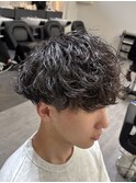 王道波巻きパーマ