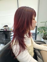 ステージ 豊津(STAGE)&nbsp;シャギーレイヤー　レッドカラー