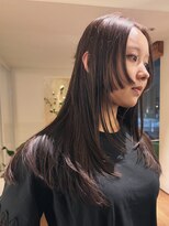 トップヘアー スパアンドリラクゼーション 安城(spa&relaxation)&nbsp;安城姫カットロングレイヤーチョコレートブラウン面長丸顔20代
