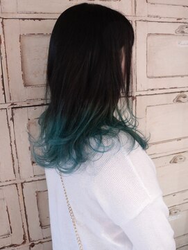 ロリム(RorriM) グラデーションカラー ターコイズグリーン ダブルカラー