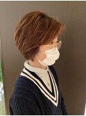 アースカラー/斜めバング/ニュアンスカラー/ことりベージュ
