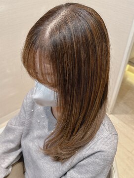 コーエン(cowen) 大人かわいい柔らかい縮毛矯正ひし形ロングレイヤー40代50代60代