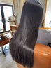 《ツヤツヤ美髪へ》つるりん美髪縮毛矯正+トリートメント　￥22000