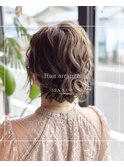 お呼ばれヘアアレンジ/結婚式/ハイトーン/カールスタイル