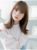 外ハネレイヤーミディアム韓国風アースカラーc6上尾20代30代40代