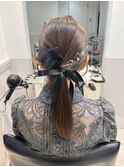 ヘアアレンジ×リボンアレンジ