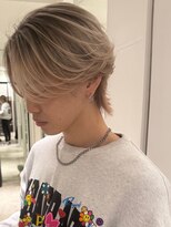 アンサー 渋谷(ANSWER)&nbsp;メンズバレイヤージュカラーハイライトカラーセンターパート韓国