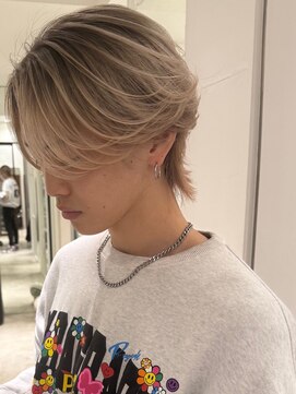 アンサー 渋谷(ANSWER) メンズバレイヤージュカラーハイライトカラーセンターパート韓国