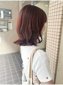 セミロング/ケアカラー/柔らか質感/透明感/ローズブラウン