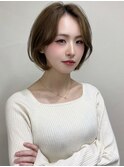 丸みシルエットの大人タンバルモリ　韓国ボブ　博多美容室
