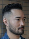 サイドパートスキンフェードカットシェービング吉祥寺理容室