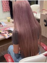 アース 郡山コスモス通り店(HAIR&MAKE EARTH)&nbsp;ピンクベージュの艶ロング