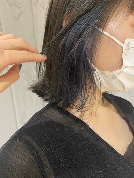 コフィー バイ メルト 吉祥寺(cofy by melt) 【三ツ井純】ターコイズブルーダークブルーインナーカラー