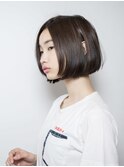 黒髪ボブ/ワンレン/切りっぱなし/内巻き【三橋】