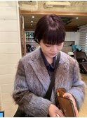 丸みショート/バイオレットカラー/大人かわいいショートヘア