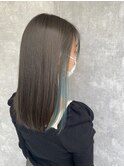イヤリングカラー×ターコイズ×ケアブリーチ