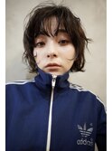 癖毛風パーマとニュアンスショートボブ