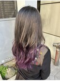 グラデーションパープルこなれミディ