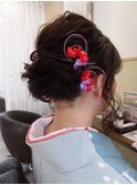 結婚式お呼ばれ お着物にシニョンアップ