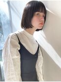 20代30代40代　ボブ　ミニボブ　前髪あり　暗髪　丸顔　面長