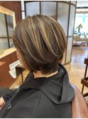 ショートボブ ショート 大人ショートボブハイライト