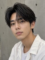 オグジュアリー 表参道(aux.)&nbsp;毛流れハンサムショートセンターパートメンズ黒髪爽やか